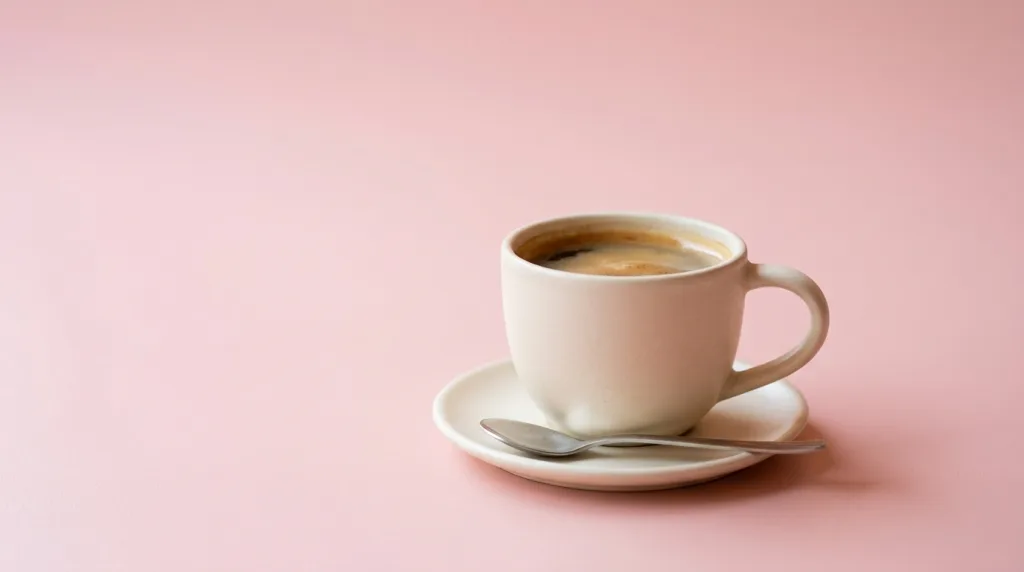 A minimalist product photo of a coffee cup isolated against a clean background.