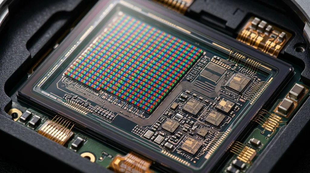 Advanced full-frame stacked camera sensor technology for modern mirrorless cameras.