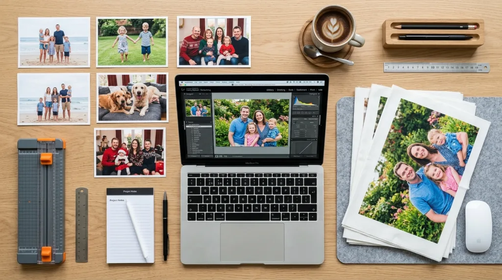 Editing high resolution family photos for quilt fabric printing