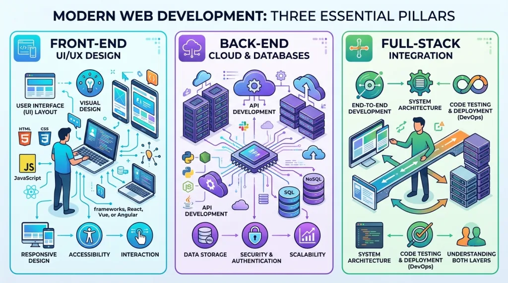 Front-End vs Back-End vs Full-Stack Breakdown