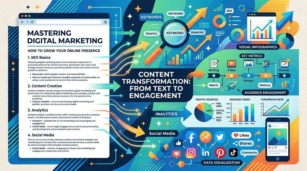 Illustration of content repurposing across social media channels