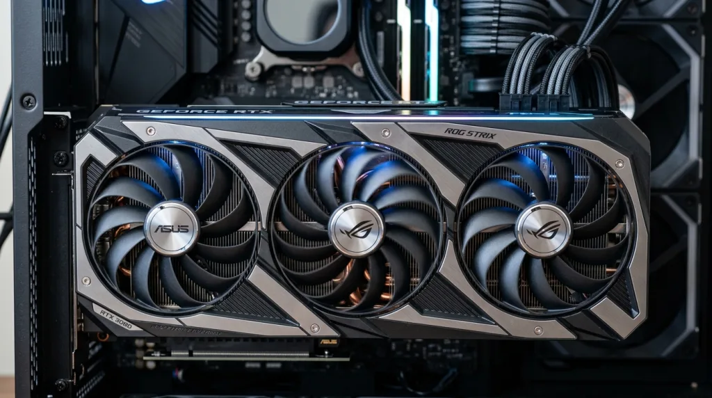 NVIDIA GeForce RTX 5090 graphics card for 8K video editing and Resolve effects