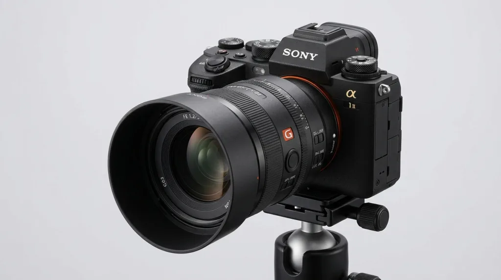 Sony Alpha 1 II flagship mirrorless camera with high-resolution full-frame sensor.