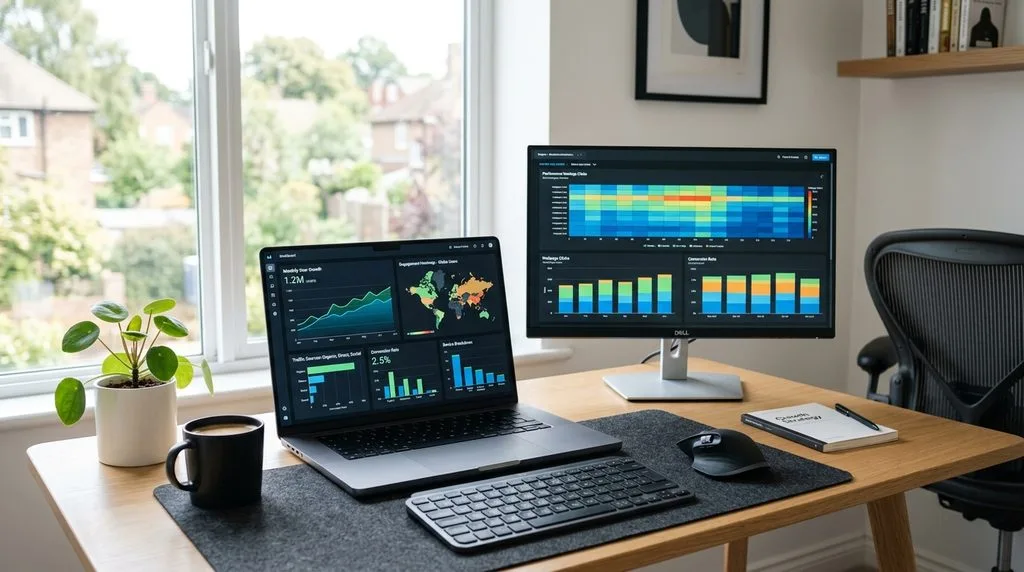 Analytics dashboard showing data-driven content performance metrics