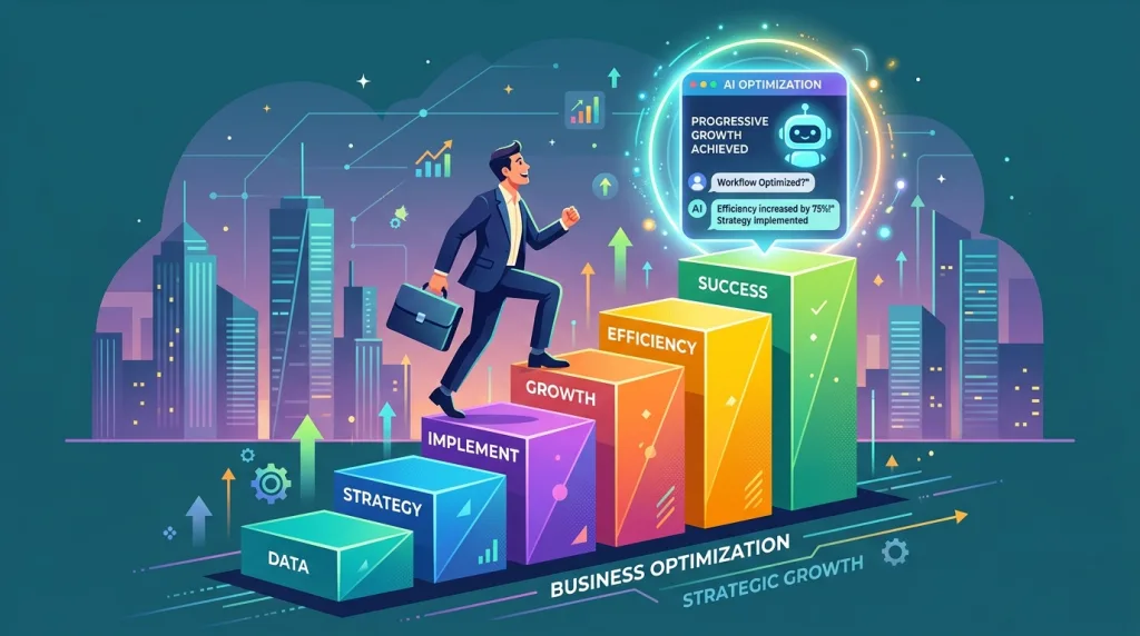 A step-by-step path leading up to a successful AI search ranking.