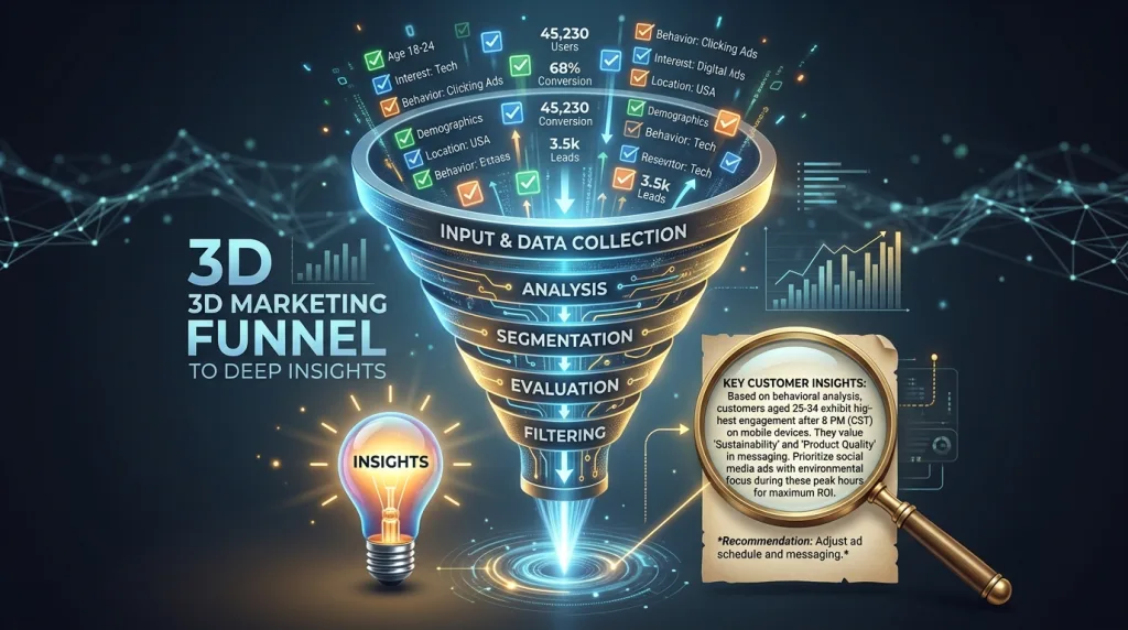 Survey design funnel combining quantitative and qualitative question types.