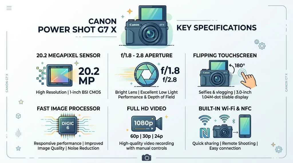 Canon Power Shot G7 X: Core Specifications At A Glance