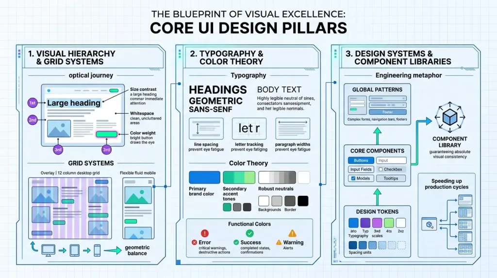 The Blueprint of Visual Excellence: Core UI Design Pillars