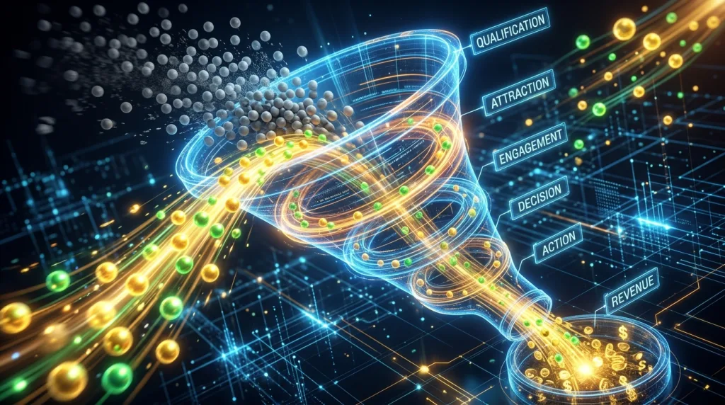 Concept of maximizing sales efficiency and increasing pipeline velocity by filtering out unqualified leads.