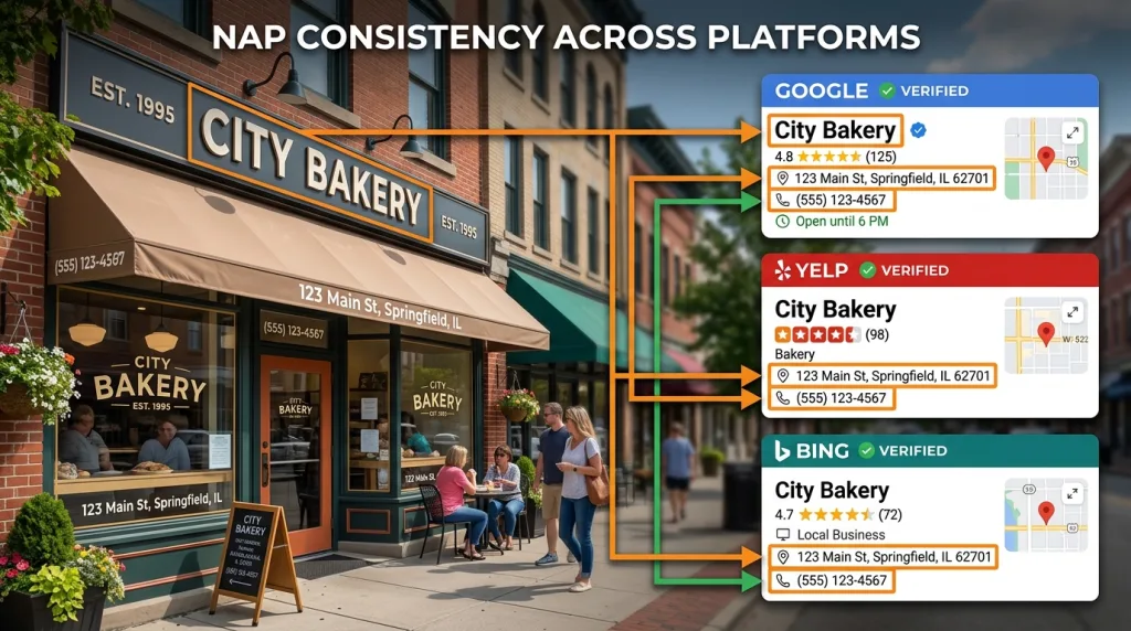 Consistent NAP data across local online directories
