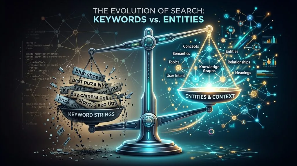 Scale balancing outdated keyword strings against modern entities and Generative Engine Optimization.